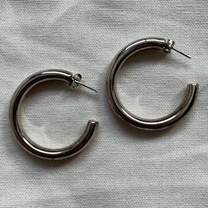 Melanie Auld Silver Tone Hoop Earrings
